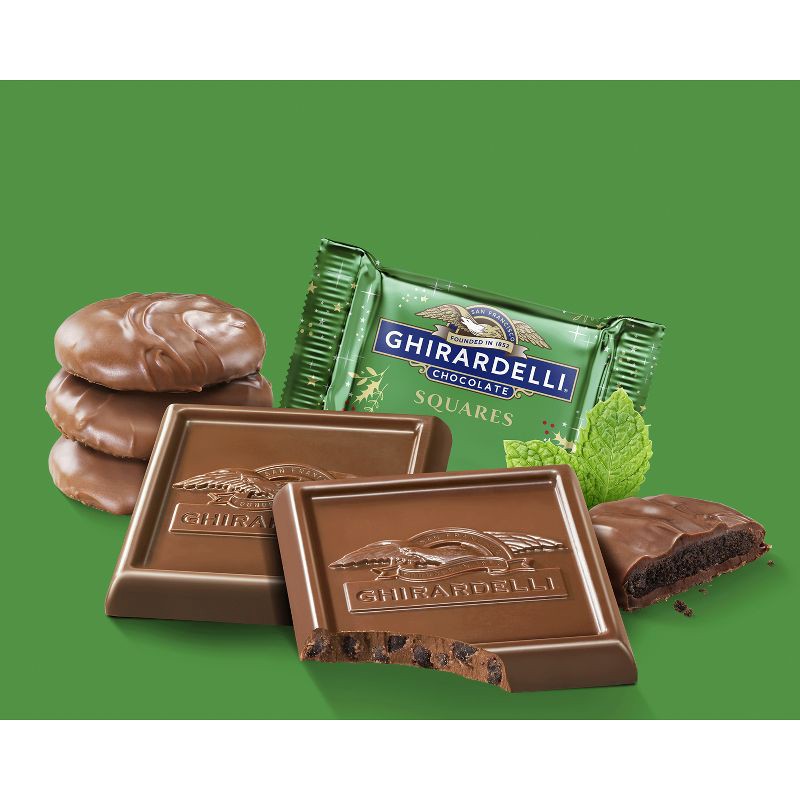 slide 2 of 6, Ghirardelli Christmas Milk Chocolate Mint Cookie Squares Bag - 4.8oz, 4.8 oz