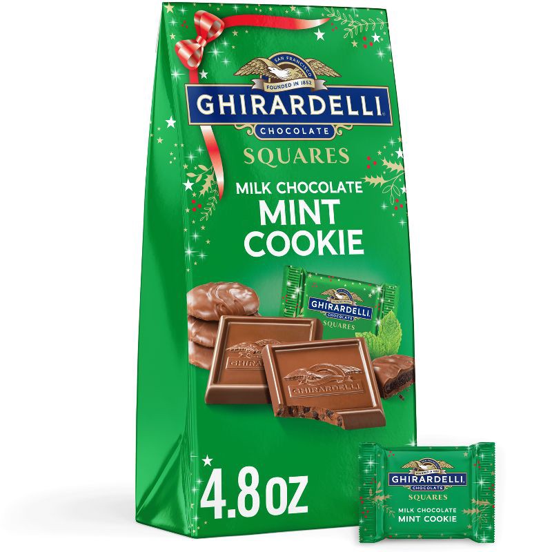 slide 1 of 6, Ghirardelli Christmas Milk Chocolate Mint Cookie Squares Bag - 4.8oz, 4.8 oz