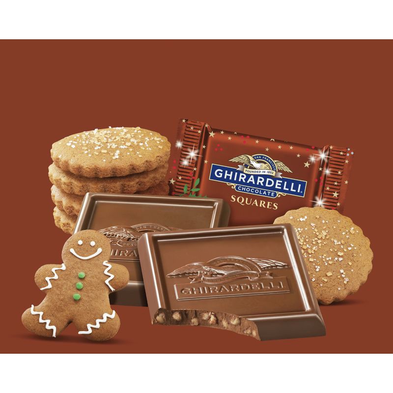 slide 2 of 3, Ghirardelli Christmas Milk Chocolate Gingerbread Cookie Squares Bag - 4.8oz, 4.8 oz