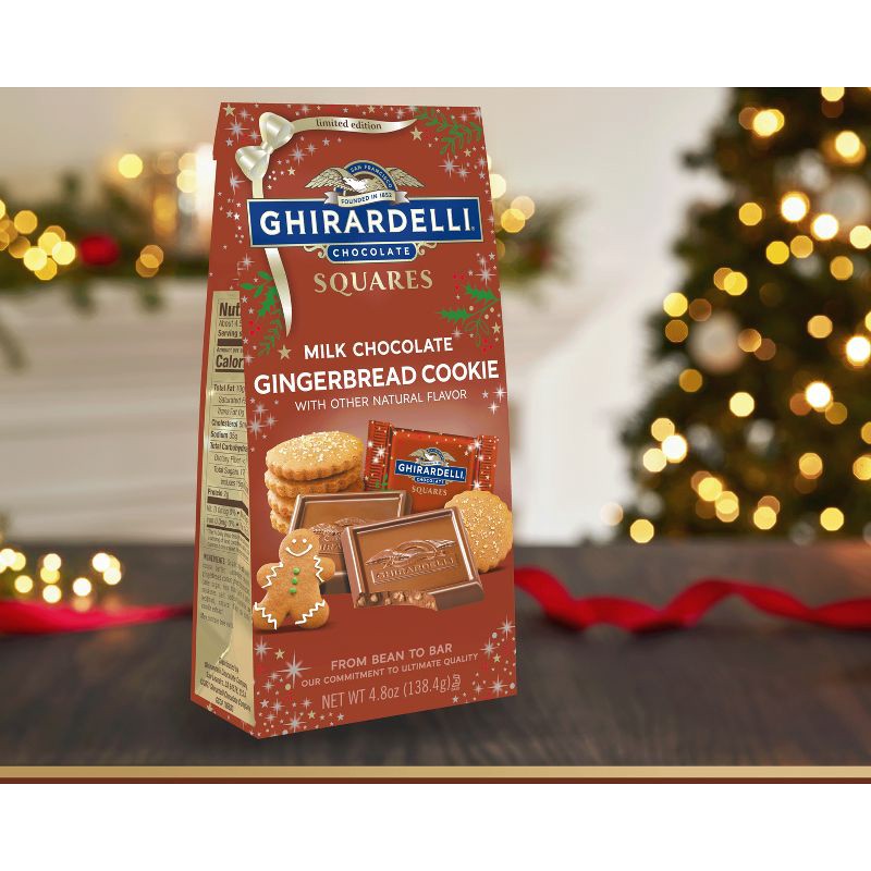 slide 3 of 3, Ghirardelli Christmas Milk Chocolate Gingerbread Cookie Squares Bag - 4.8oz, 4.8 oz