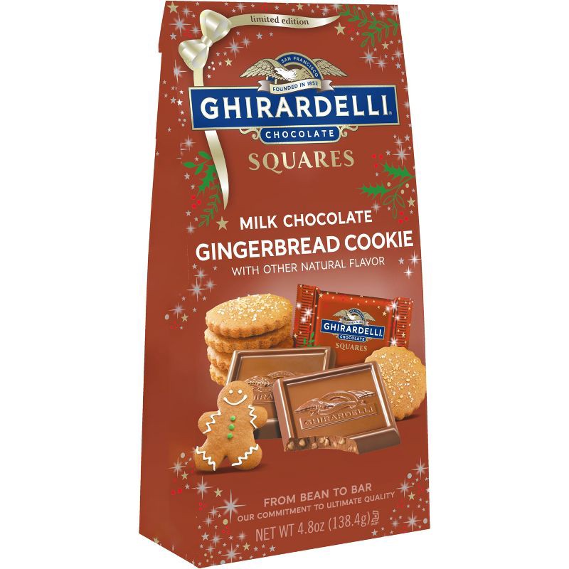slide 1 of 3, Ghirardelli Christmas Milk Chocolate Gingerbread Cookie Squares Bag - 4.8oz, 4.8 oz