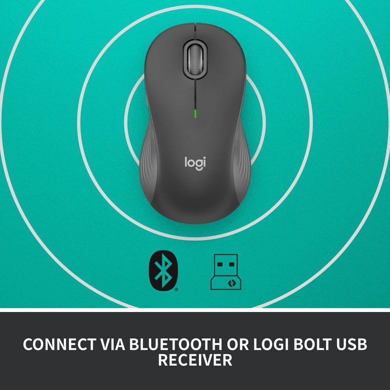 slide 7 of 7, Logitech Signature M550 Wireless Mice - Graphite: USB-A Connection, Bluetooth Compatible, 1 ct