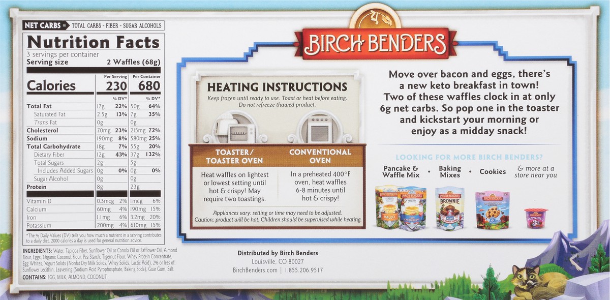 slide 4 of 9, Birch Benders Carb Friendly Toaster Waffles 6 ea, 7.2 oz