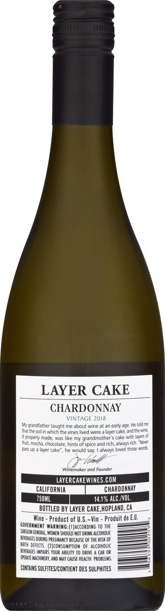 slide 7 of 11, Layer Cake California Vintage 2018 Chardonnay Wine 750 ml, 750 ml