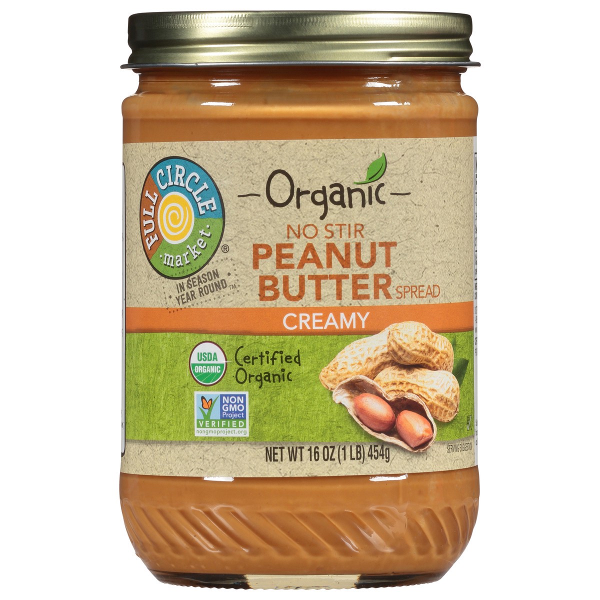 slide 9 of 18, Full Circle Market Organic Creamy Peanut Butter Spread 16 oz, 16 oz