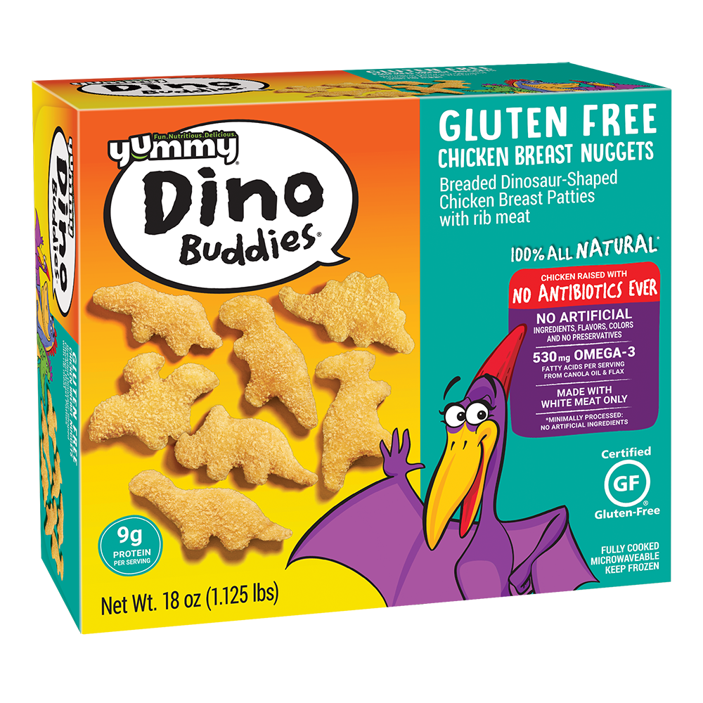 slide 1 of 1, Yummy Dino Buddies Dinosaur-Shaped Gluten Free Chicken Breast Nuggets 18 oz, 18 oz