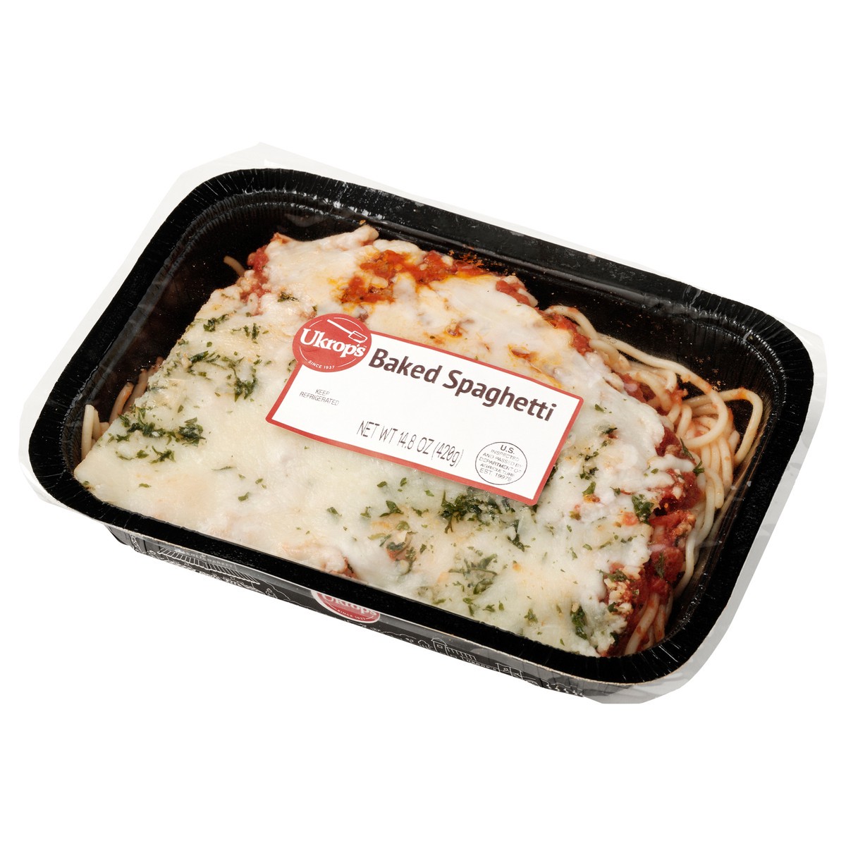 slide 8 of 8, Ukrops Spaghetti, Baked, 14.8 oz
