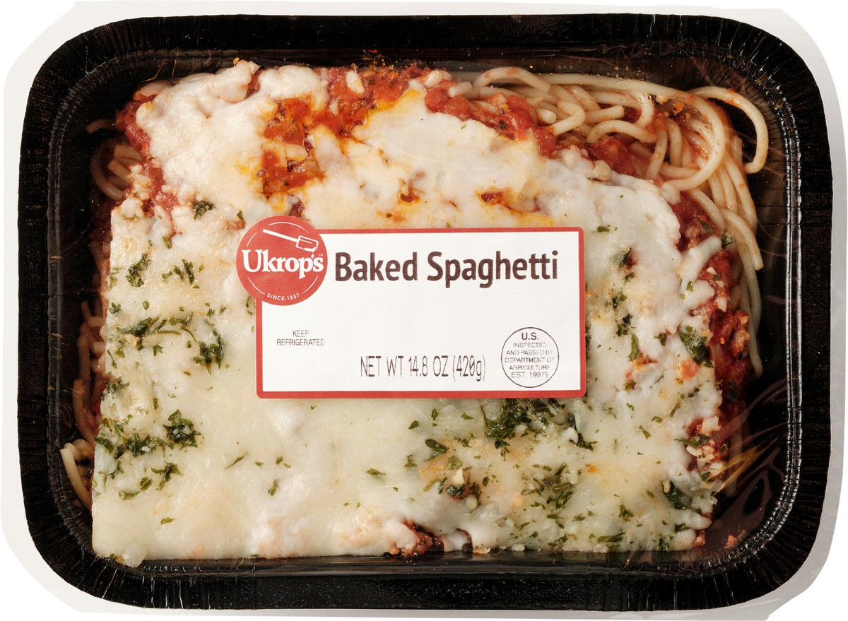 slide 2 of 8, Ukrops Spaghetti, Baked, 14.8 oz