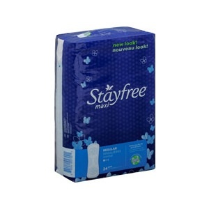 slide 1 of 1, Stayfree Regular Maxi Pads, 24 ct