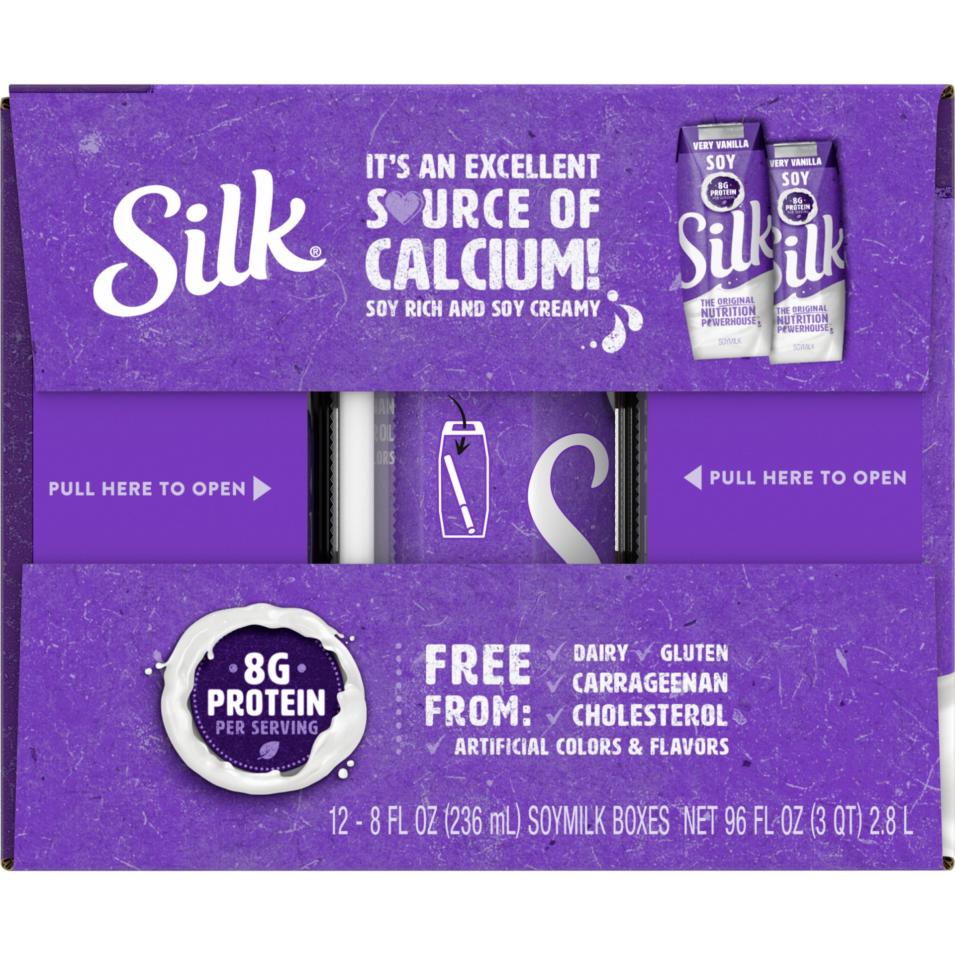 slide 8 of 8, Silk Shelf-Stable Very Vanilla Soy Milk Singles, 8 fl oz