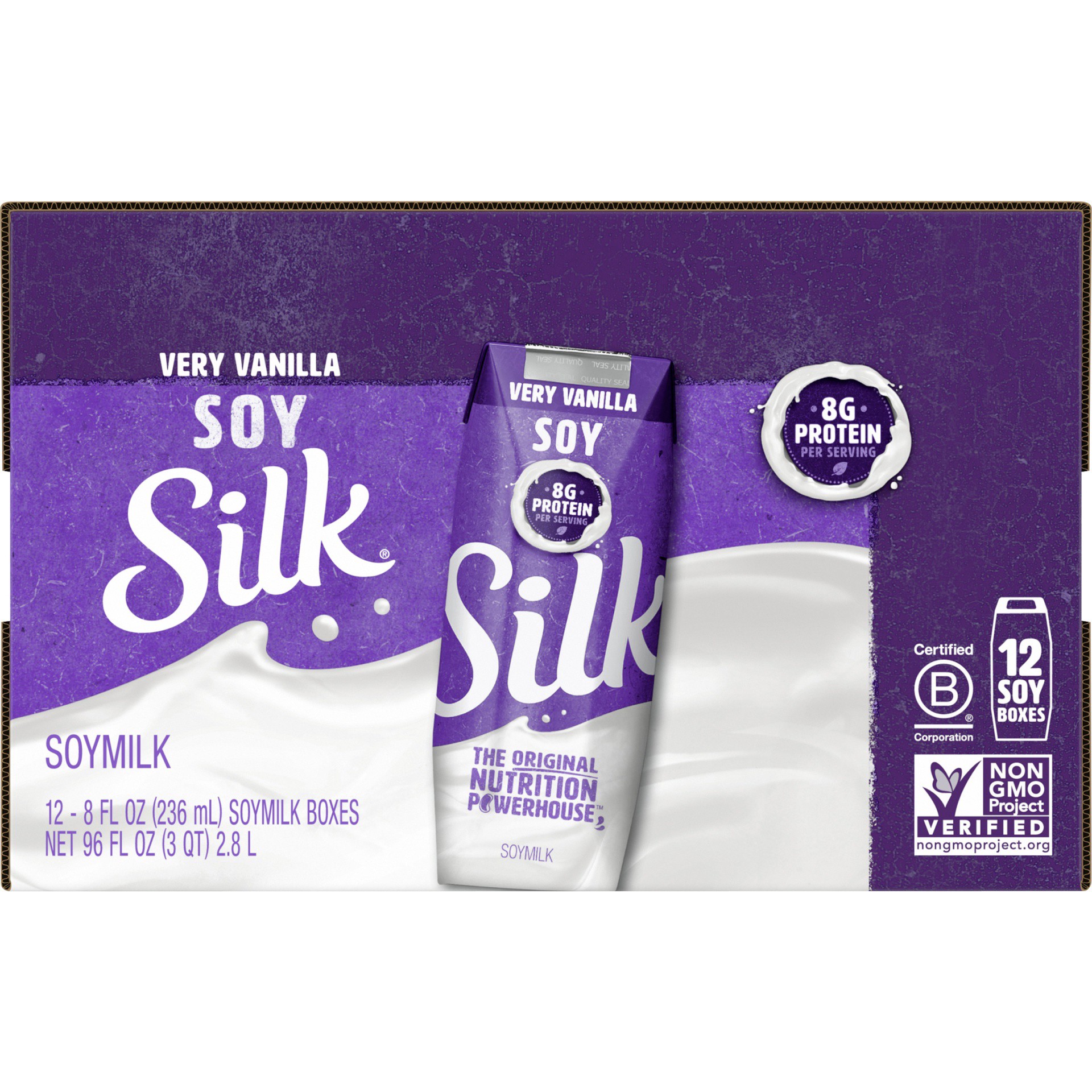 slide 2 of 8, Silk Shelf-Stable Very Vanilla Soy Milk Singles, 8 fl oz