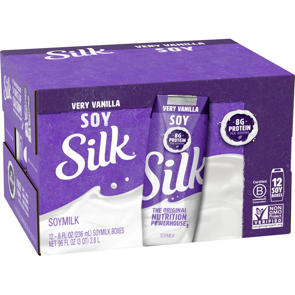 slide 5 of 8, Silk Shelf-Stable Very Vanilla Soy Milk Singles, 8 fl oz