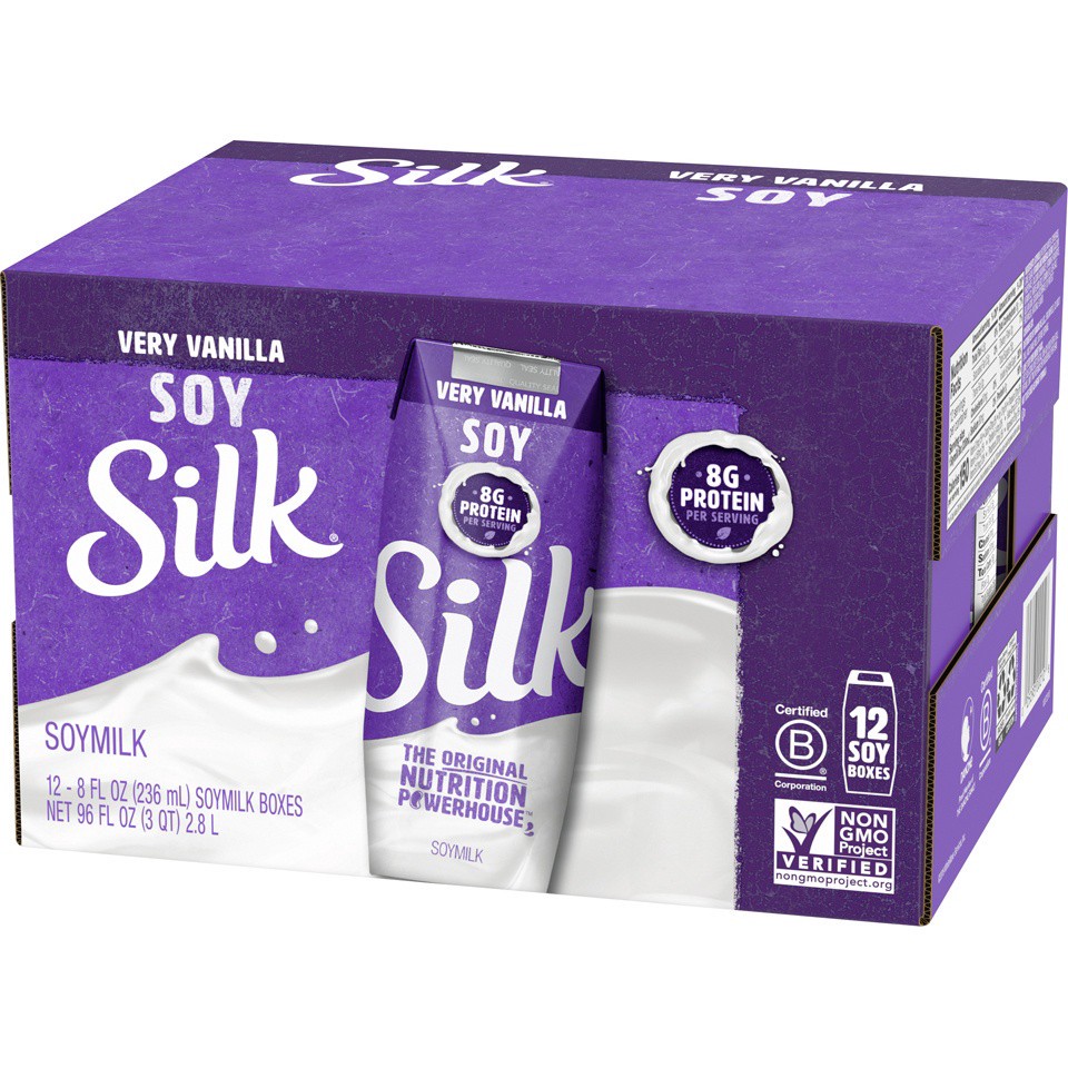 slide 6 of 8, Silk Shelf-Stable Very Vanilla Soy Milk Singles, 8 fl oz