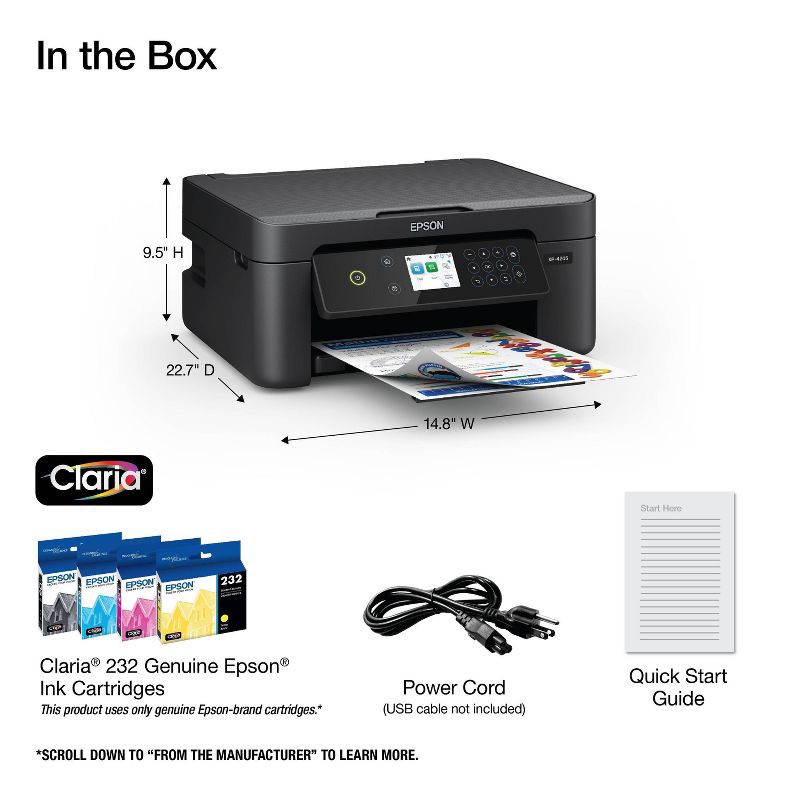 slide 5 of 8, Epson Expression Home XP-4205 Small-in-One Inkjet Printer, Scanner, Copier - Black, 1 ct