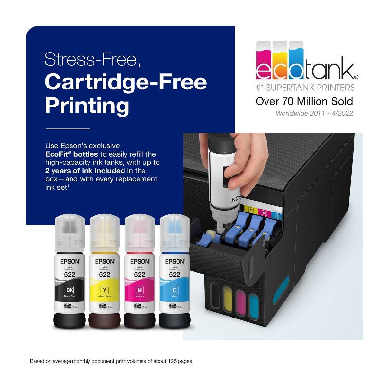 slide 2 of 12, Epson EcoTank ET-2400 All-in-One Cartridge-Free Supertank Printer, Copier, Scanner - Black, 1 ct
