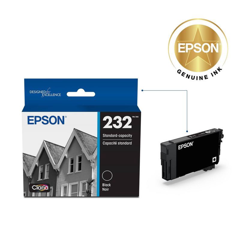 slide 2 of 6, Epson 232 Single Ink Cartridge - Black (T232120-CP): Standard Yield for Epson Printers, 1 ct