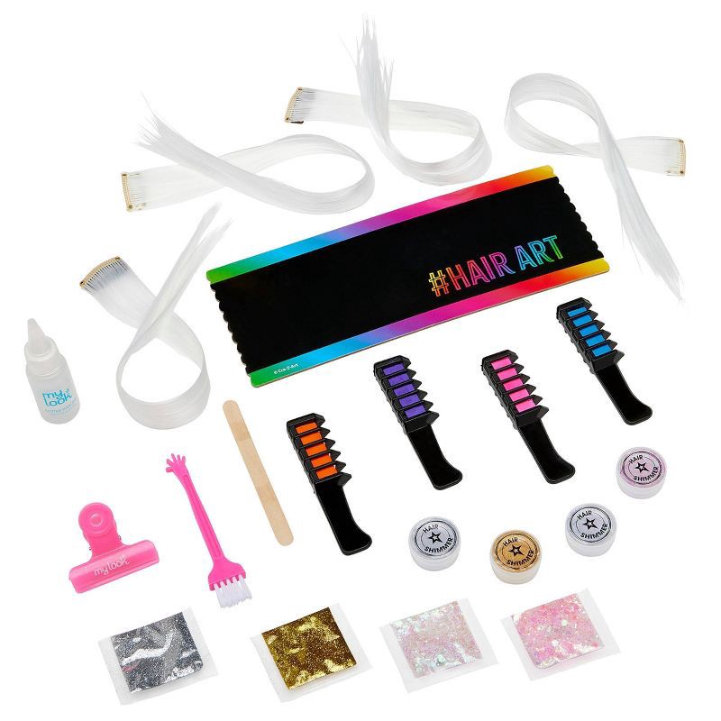 slide 3 of 12, My Look Color Effects Bold & Bright Hair Extension Studio: Craft Activity Kit with Hair Clips, 1 ct