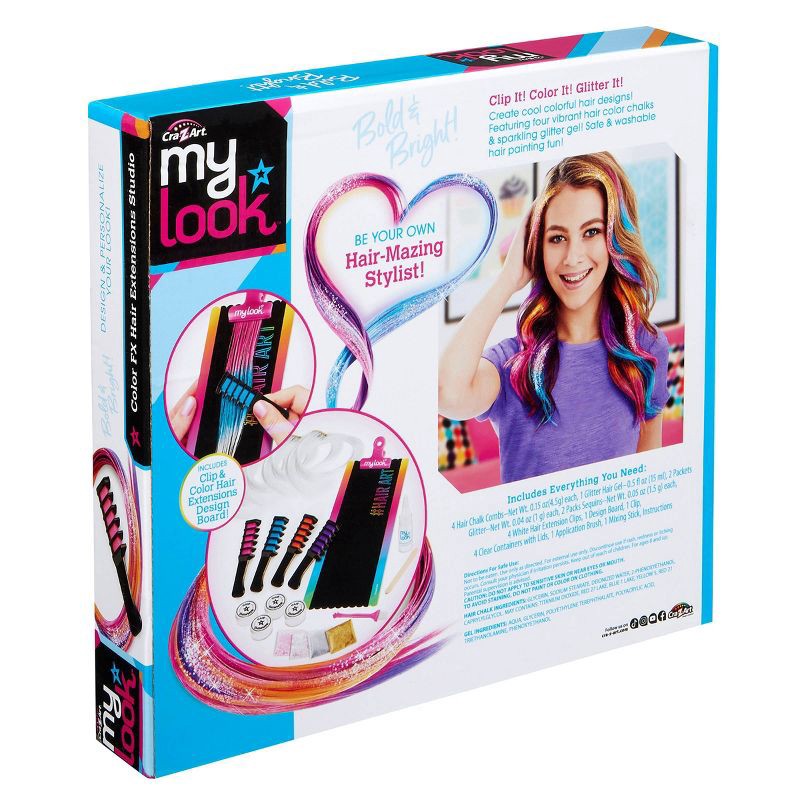 slide 12 of 12, My Look Color Effects Bold & Bright Hair Extension Studio: Craft Activity Kit with Hair Clips, 1 ct