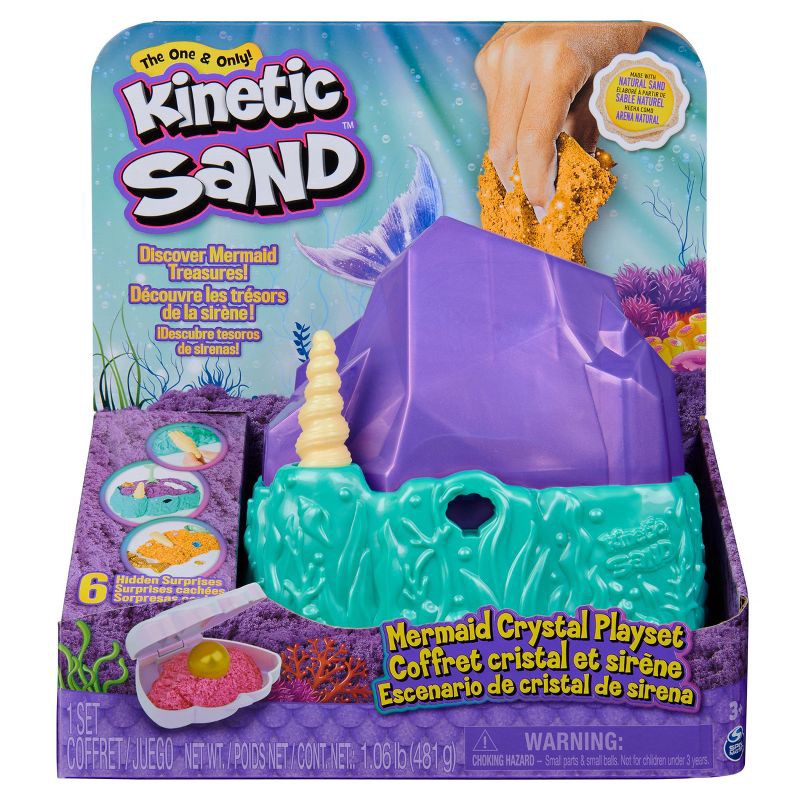 slide 1 of 9, Kinetic Sand Mermaid Crystal Playset, 1 ct