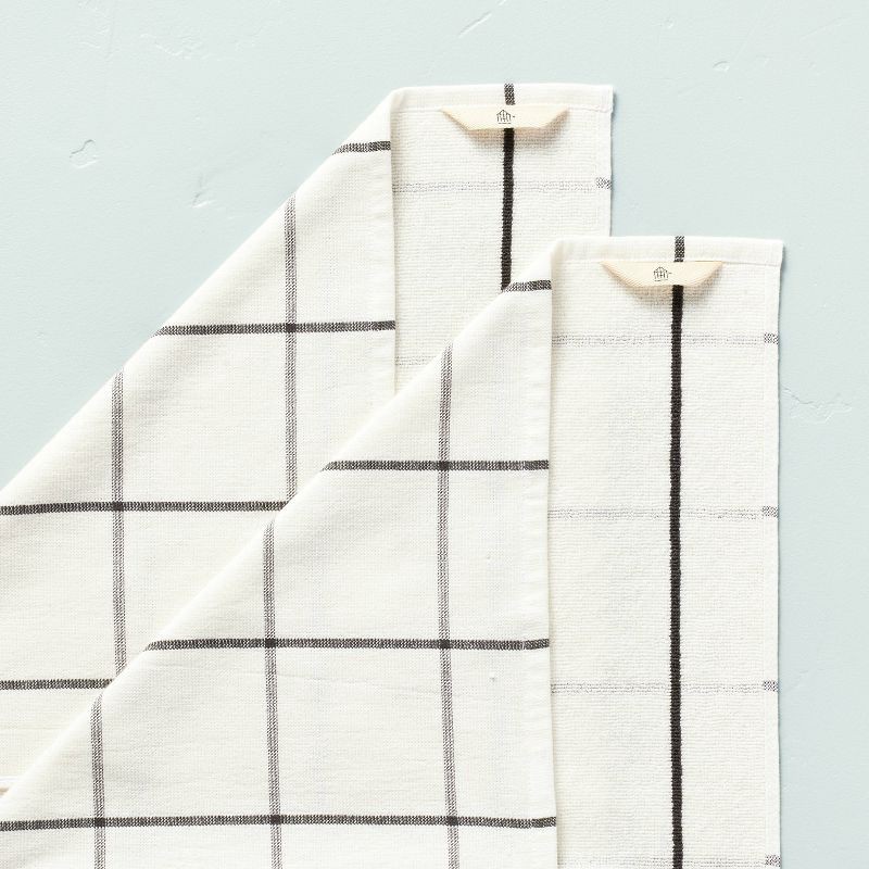 2ct Ticking Stripe Kitchen Towel Set Dark Gray/cream - Hearth & Hand™ With  Magnolia : Target
