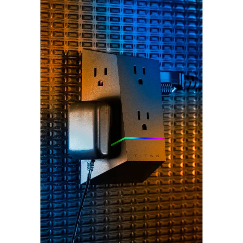 slide 6 of 8, Titan 6-Outlet Surge Tap 560J Multi Color LED, 1 ct