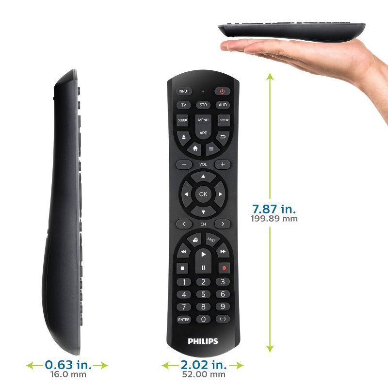 slide 2 of 7, Philips 3-Device Universal Remote Control: Infrared Home Theater Accessory, 1 ct