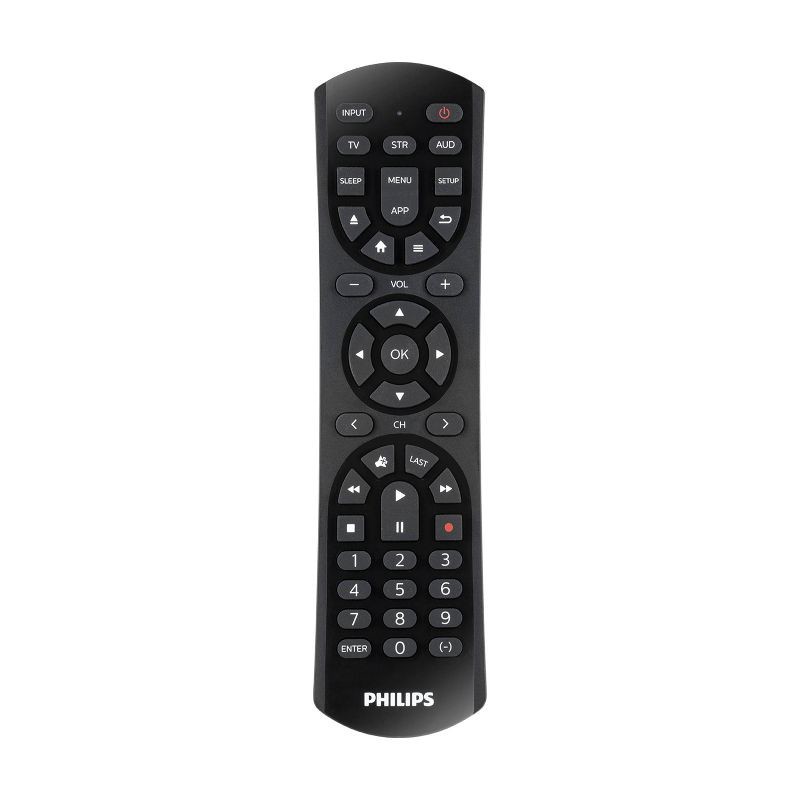 slide 1 of 7, Philips 3-Device Universal Remote Control: Infrared Home Theater Accessory, 1 ct