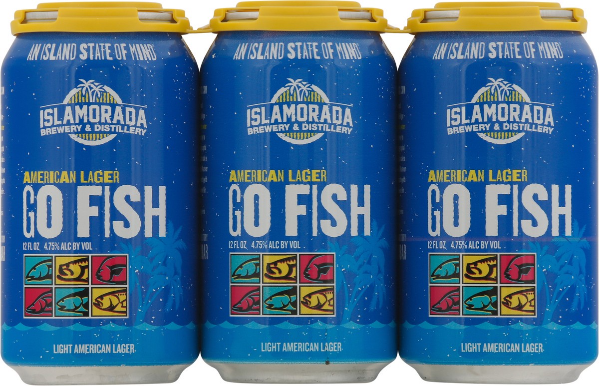 slide 2 of 12, Islamorada American Lager Go Fish Beer 6 - 12 fl oz Cans, 6 ct