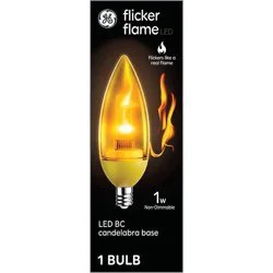 Ge Led Flicker Flame Bulb, Cac Multi-Direction, 1 Watt