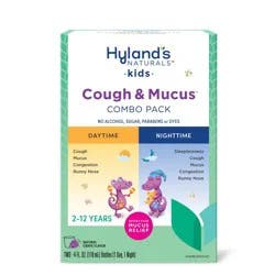 Hyland's Naturals Kids' Cough & Mucus Combo Pack Syrup - Grape - 8 fl oz