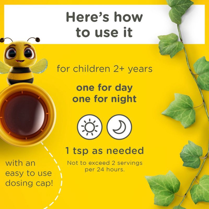 slide 5 of 13, Zarbee's Kid's Cough + Mucus Day/Night with Honey, Ivy Leaf, Zinc & Elderberry - Mixed Berry - 8 fl oz, 8 fl oz