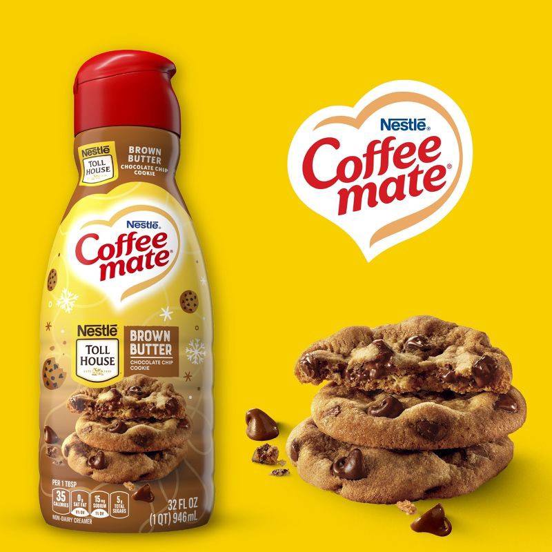 slide 2 of 11, Coffee mate Tollhouse Brown Butter Chocolate Chip Cookie Coffee Creamer - 32 fl oz, 32 fl oz