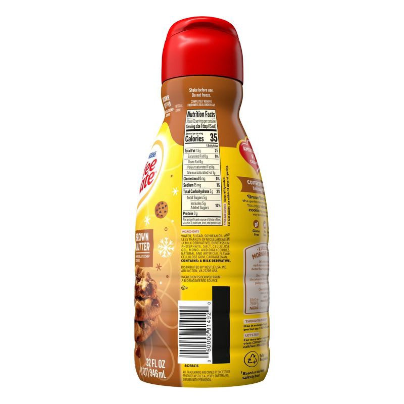 slide 9 of 11, Coffee mate Tollhouse Brown Butter Chocolate Chip Cookie Coffee Creamer - 32 fl oz, 32 fl oz