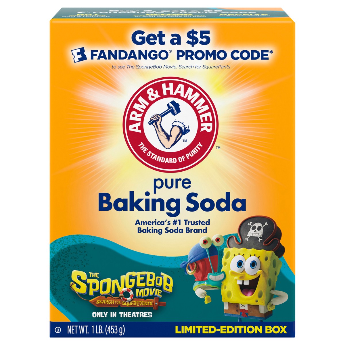 slide 1 of 16, ARM & HAMMER Pure Baking Soda, For Baking, Cleaning & Deodorizing, 1 lb Box, 1 lb