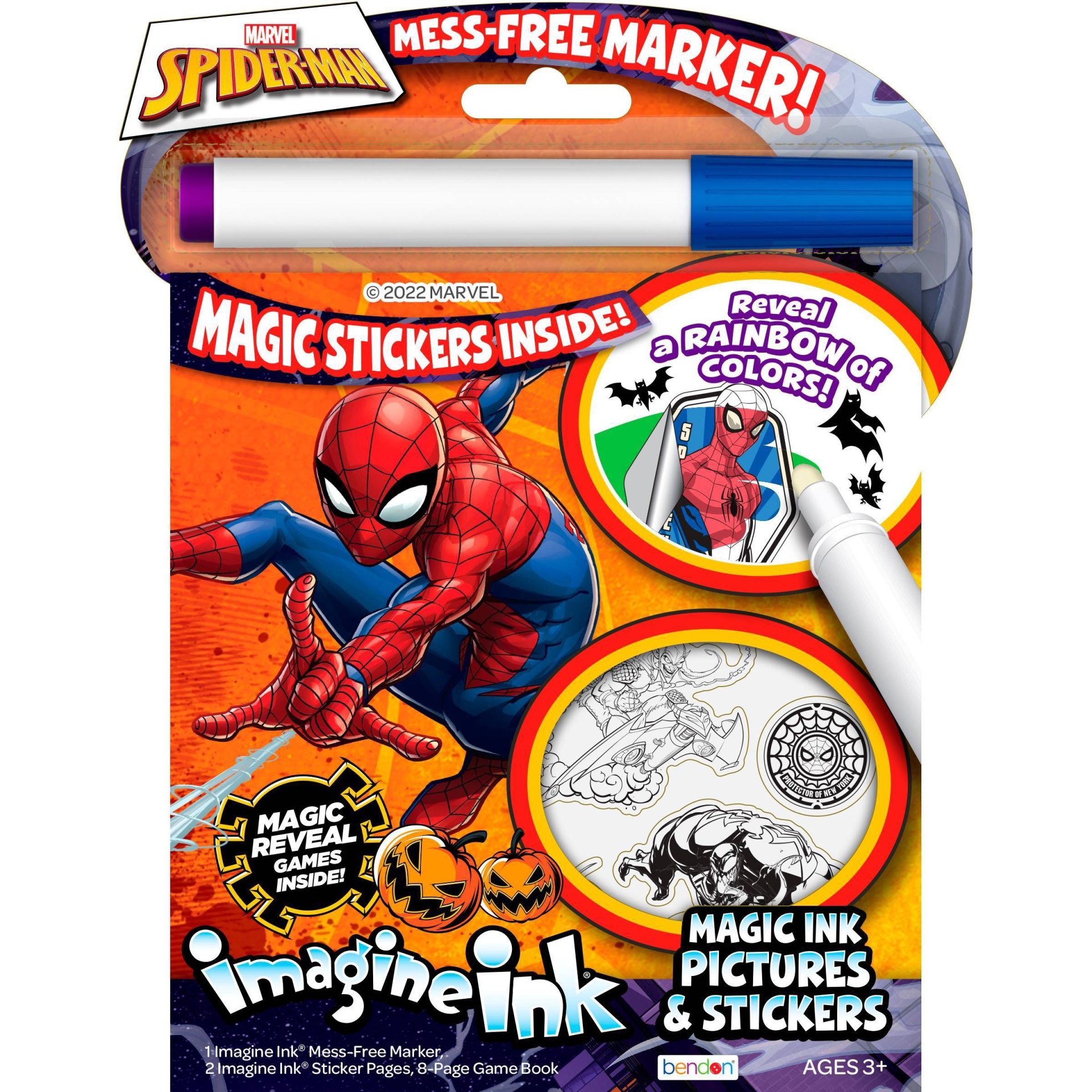 slide 1 of 4, Bendon Spider-Man Halloween Imagine Ink Sticker Book, 1 ct