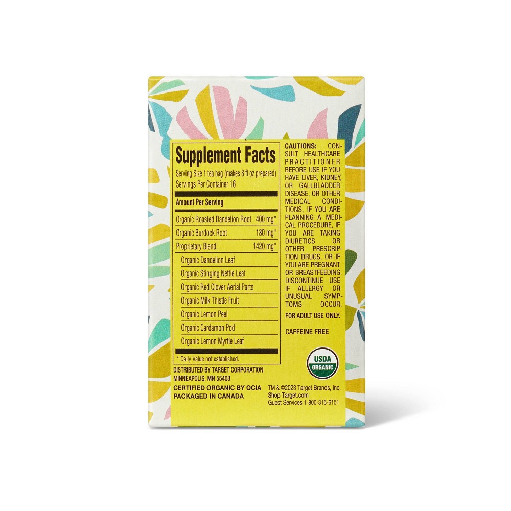 slide 2 of 4, Organic Dandelion Nettle Cleansing Herbal Tea Supplement- 16ct - Tabitha Brown For Target, 16 ct