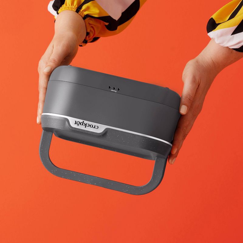 slide 4 of 8, Crock-Pot GO Portable Food Warmer, Electric Lunch Box with Detachable Cord: Stainless Steel, Dishwasher-Safe, 60W, Gray, 1 ct