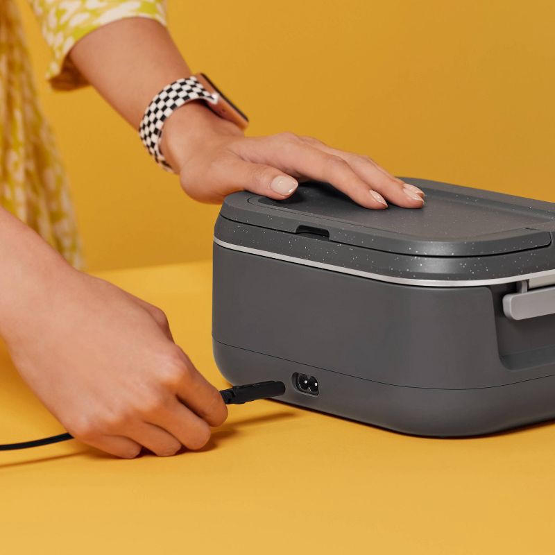 slide 6 of 8, Crock-Pot GO Portable Food Warmer, Electric Lunch Box with Detachable Cord: Stainless Steel, Dishwasher-Safe, 60W, Gray, 1 ct