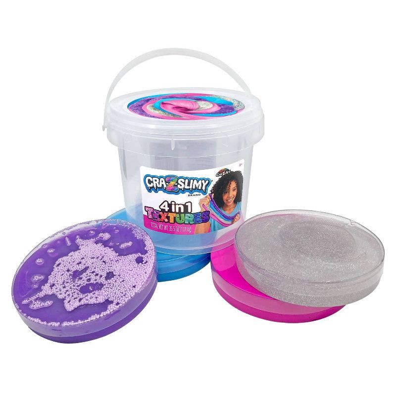 slide 4 of 7, Cra-Z-Slimy 4-in-1 Textures Bucket, 1 ct