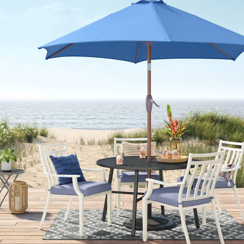 slide 2 of 4, 5'x7' Tapestry Outdoor Rug Black/White - Threshold™, 1 ct