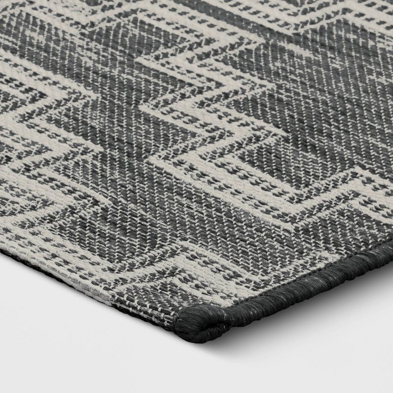 slide 3 of 4, 5'x7' Tapestry Outdoor Rug Black/White - Threshold™, 1 ct