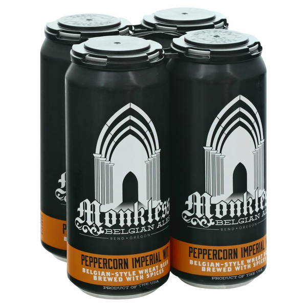 slide 1 of 1, Monkless Beer, Peppercorn Imperial Wit 4Pk, 16 fl oz