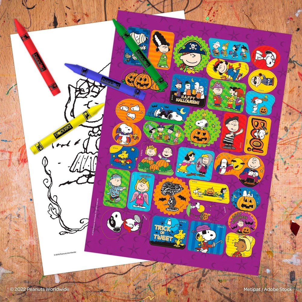 slide 2 of 4, Bendon Peanuts Halloween Coloring Book with Crayons, 1 ct