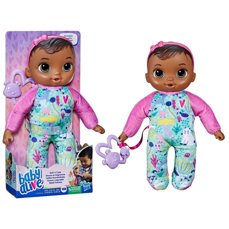 slide 3 of 7, Baby Alive Sweet 'N Snugglier Baby Doll - Brown Hair/Brown Eyes, 1 ct