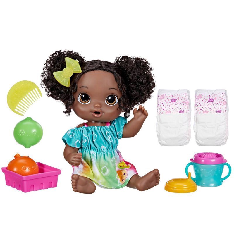 slide 1 of 6, Baby Alive Fruity Sips Baby Doll - Black Hair/Brown Eyes, 1 ct