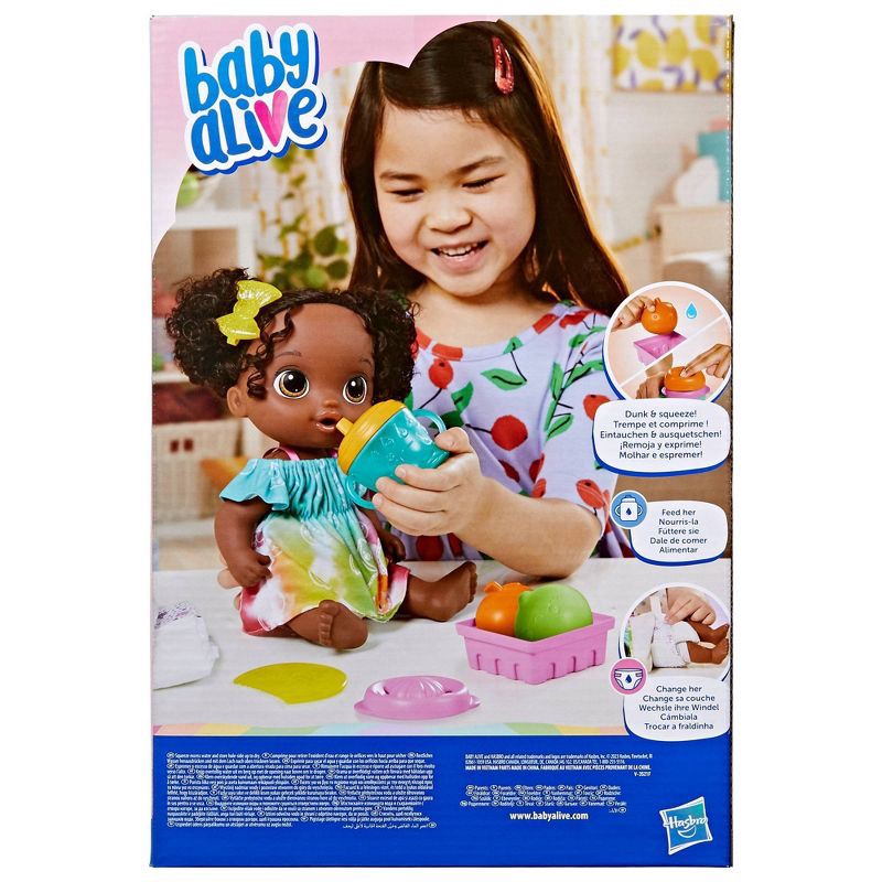 slide 3 of 6, Baby Alive Fruity Sips Baby Doll - Black Hair/Brown Eyes, 1 ct