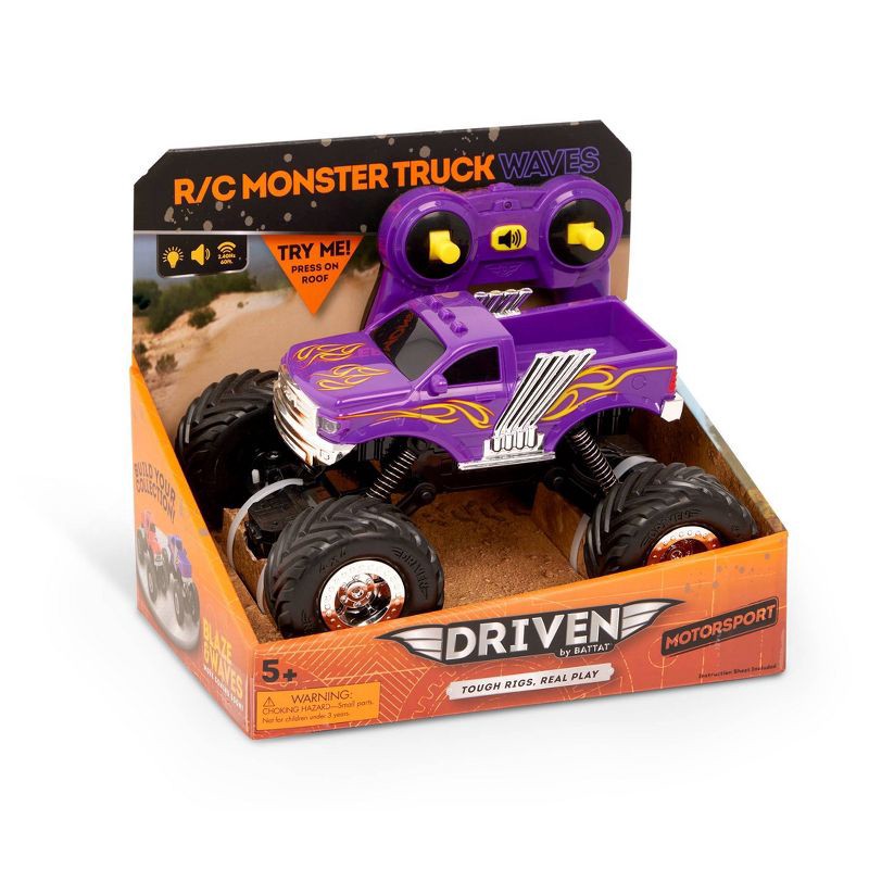 slide 8 of 8, DRIVEN by Battat RC Motorsport Monster Truck - WAVES: Battery-Powered Metal & Plastic Toy Truck Vehicle, 1 ct