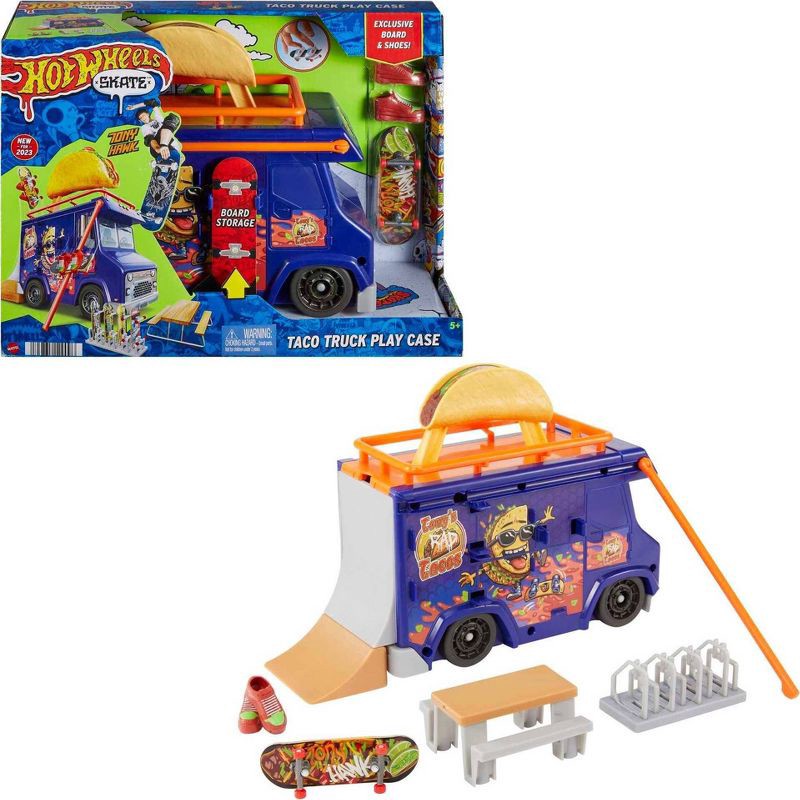 slide 1 of 6, Hot Wheels Skate Taco Truck Play Case, 1 ct