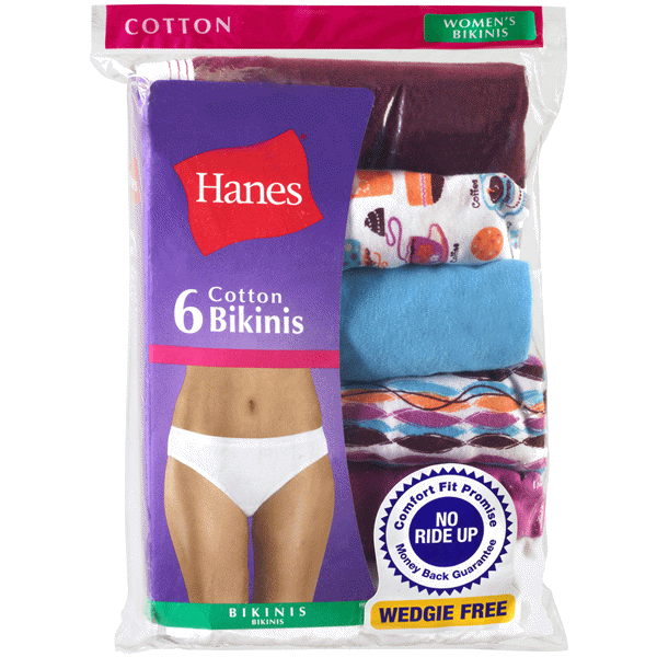 slide 1 of 1, Hanes Cool Comfort Women's Cotton Bikini Panties Assorted Colors, 6 ct; Size 6