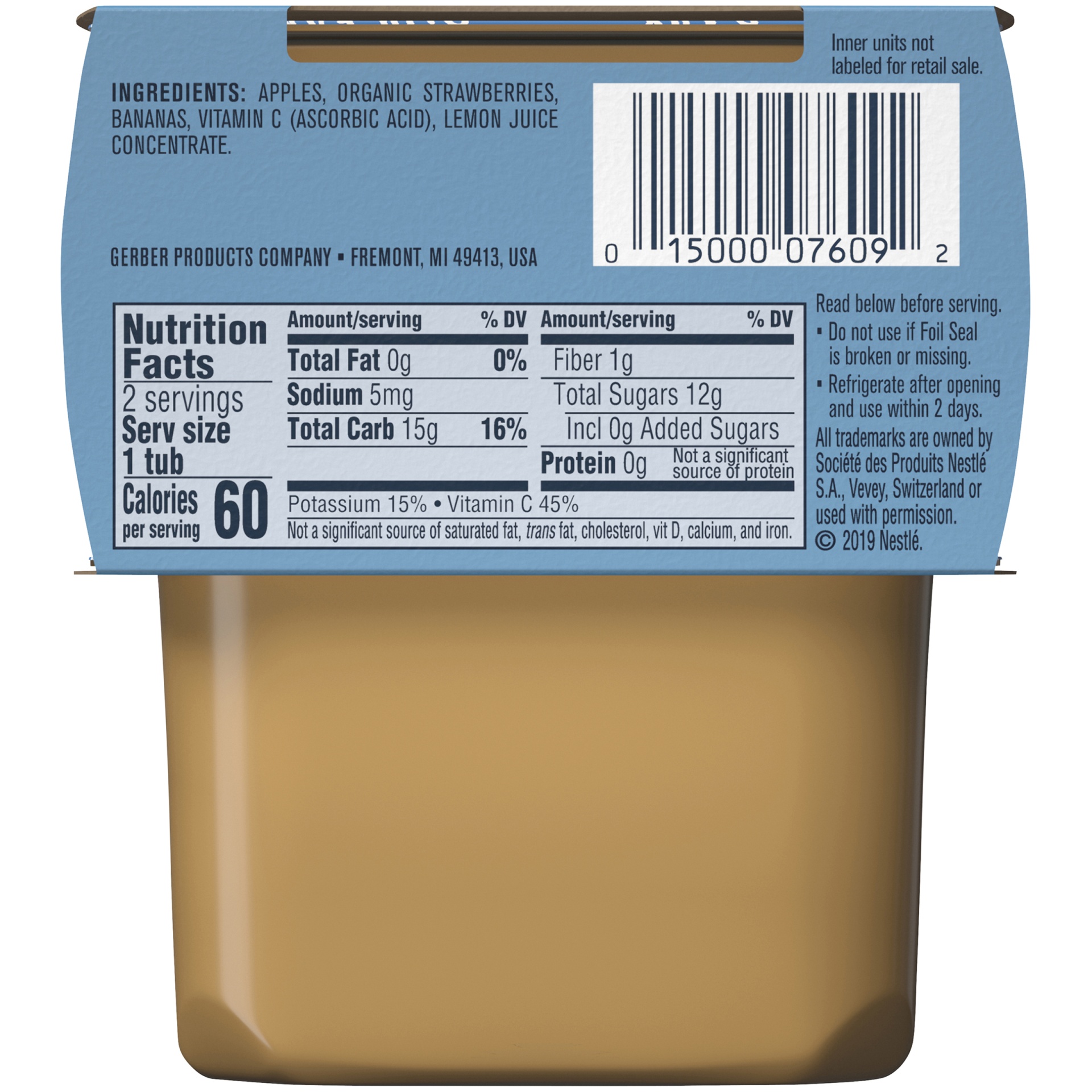 slide 7 of 9, Gerber 2nd Sitter Foods Apple Strawberry Banana Baby Food, 2 ct; 4 oz